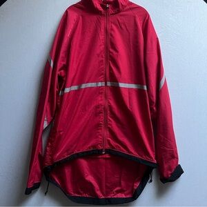 Mountain Equipment Co-op Red Cycling Jacket with Reflective Stripes Sz 2XL